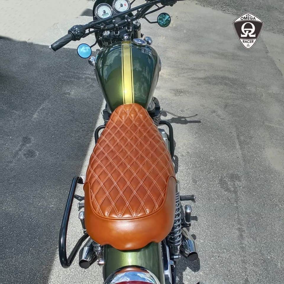 Elite Genuine Leather Seat Triumph Bonneville air Omega Racer