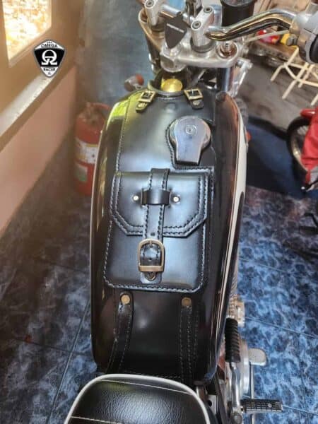 Yamaha SR400 - Genuine Leather Tank Strap and Pouch