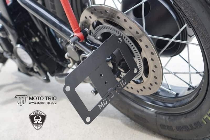 MotoTrio Swingarm Licence Plate Bracket, Triumph Bobber