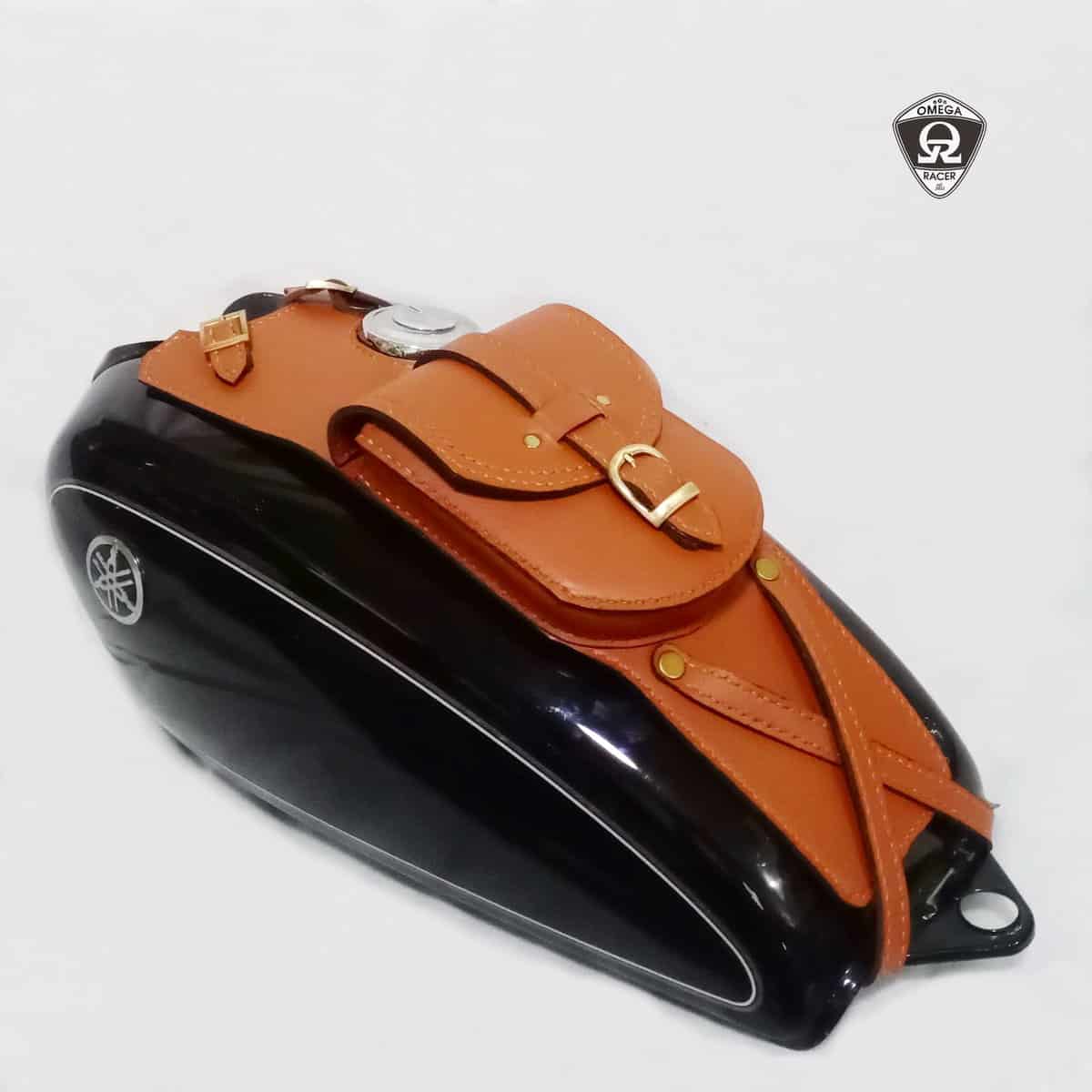 Yamaha SR400 – Genuine Leather Tank Strap and Pouch